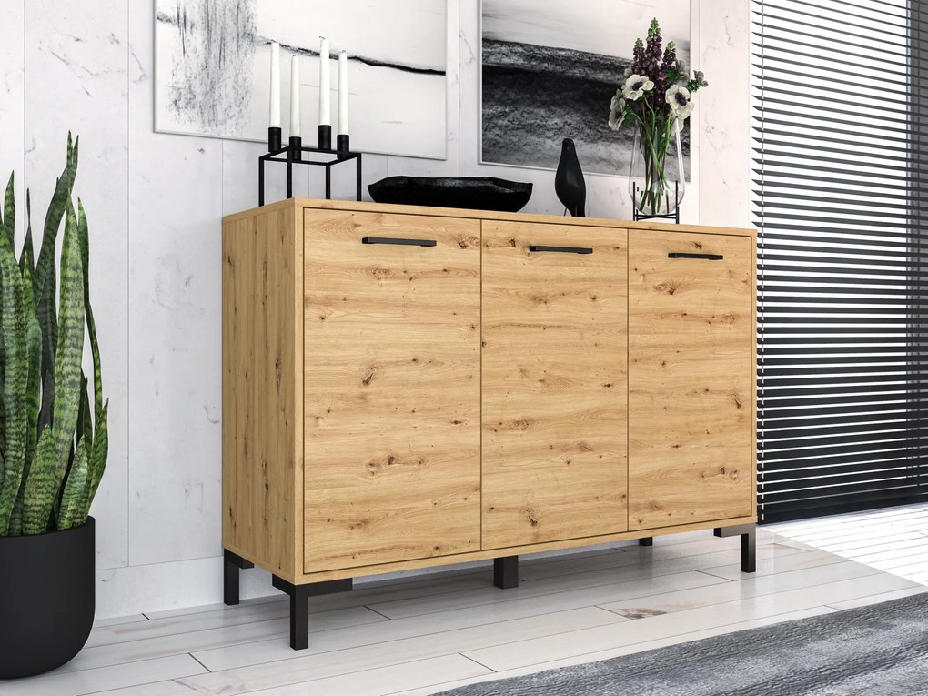 Komoda z półkami Nevio 10, dąb artisan
