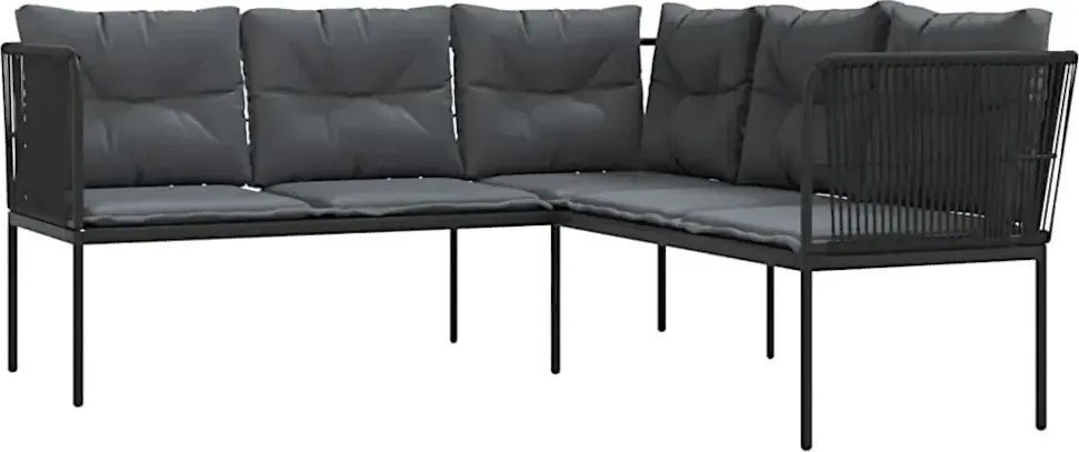 Narożna sofa ogrodowa czarna E9-A78