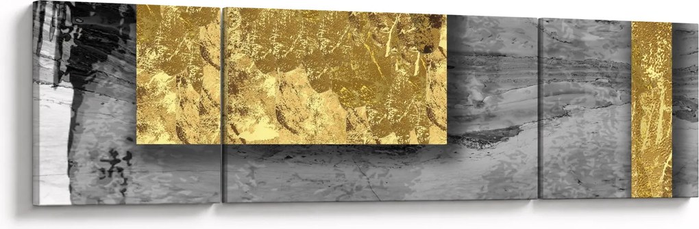 Obraz - Złote kwadraty N⁰2 (170x50 cm)