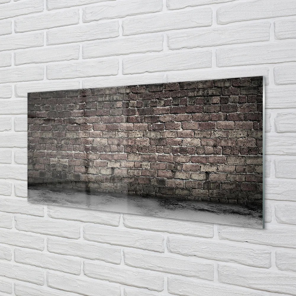 Szklany Panel Cegła mur vintage
