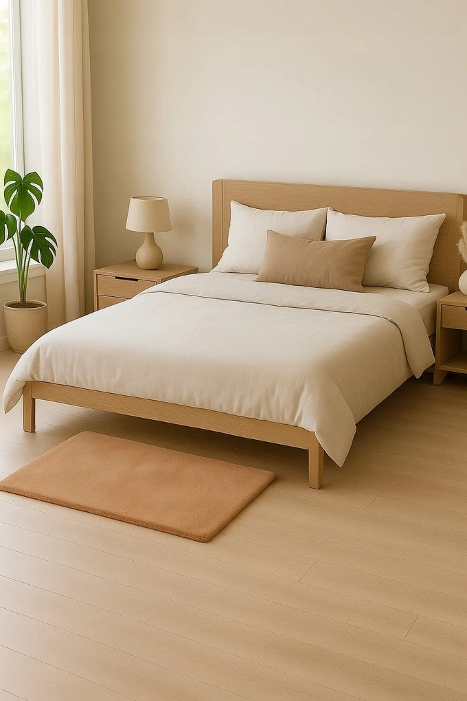 Dywan Futrzany Beżowy 60x90 cm Włochaty Miękki Dekoracyjny Antypoślizgowy