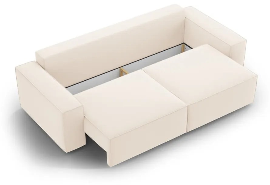 Beżowa rozkładana sofa z materiału bouclé 247 cm Jodie – Micadoni Home