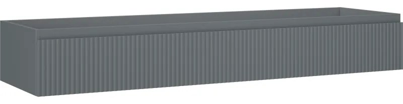 Mexen Rivel szafka łazienkowa podumywalkowa 160 cm, 1 szuflada, ryflowana , grafit mat - 91A20-16023-1-BF66