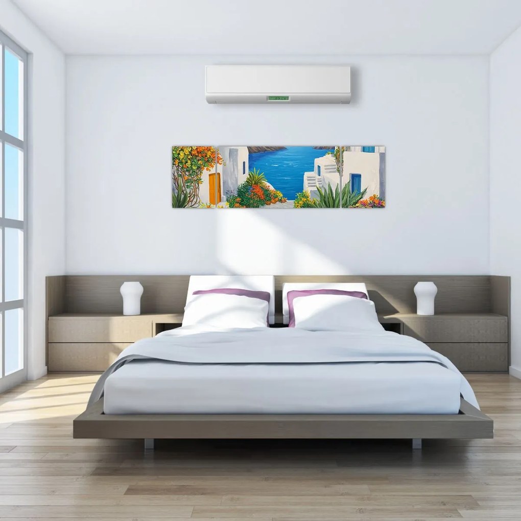 Obraz - Grecka uliczka (170x50 cm)