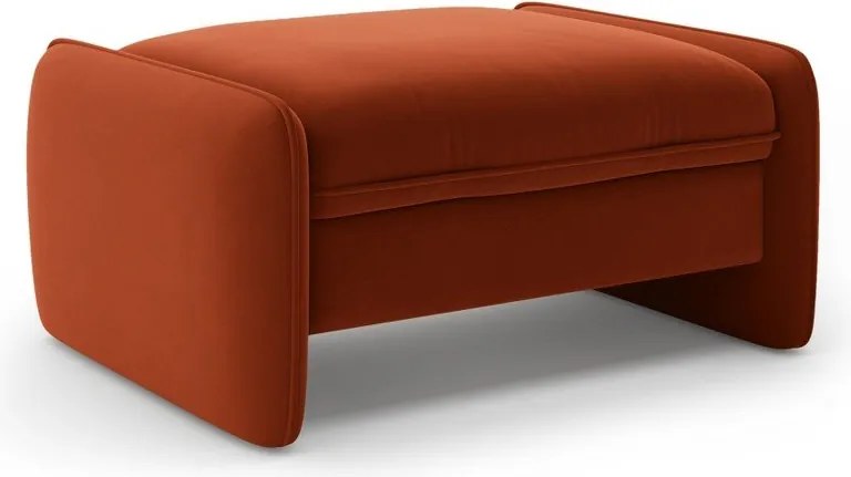 Ceglasty aksamitny podnóżek Georgia – Micadoni