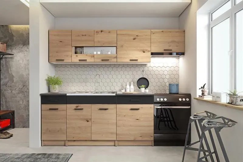 Zestaw mebli kuchennych dąb artisan N9-T66