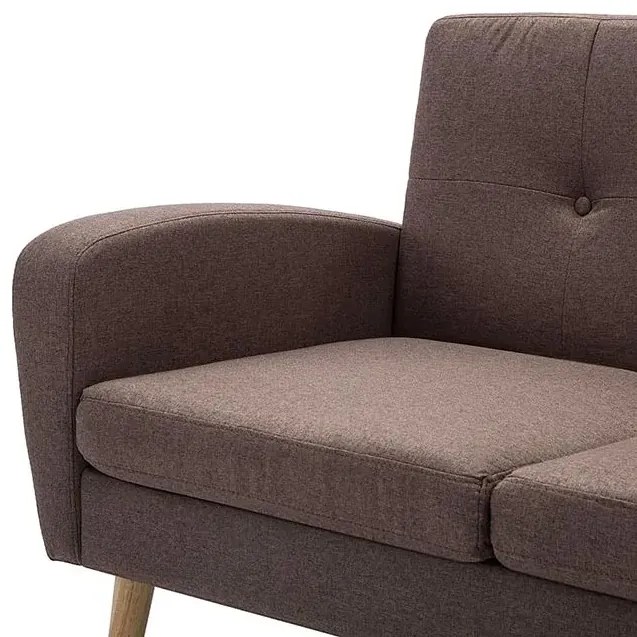 Trzyosobowa sofa pikowana brązowa - Anita 3Q