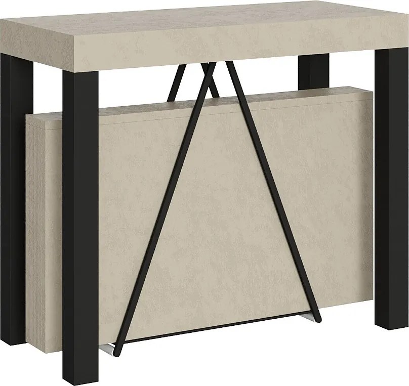 Konsola rozkładana 90x40/300 cm Tiris kaszmir rama w kolorze antracytu