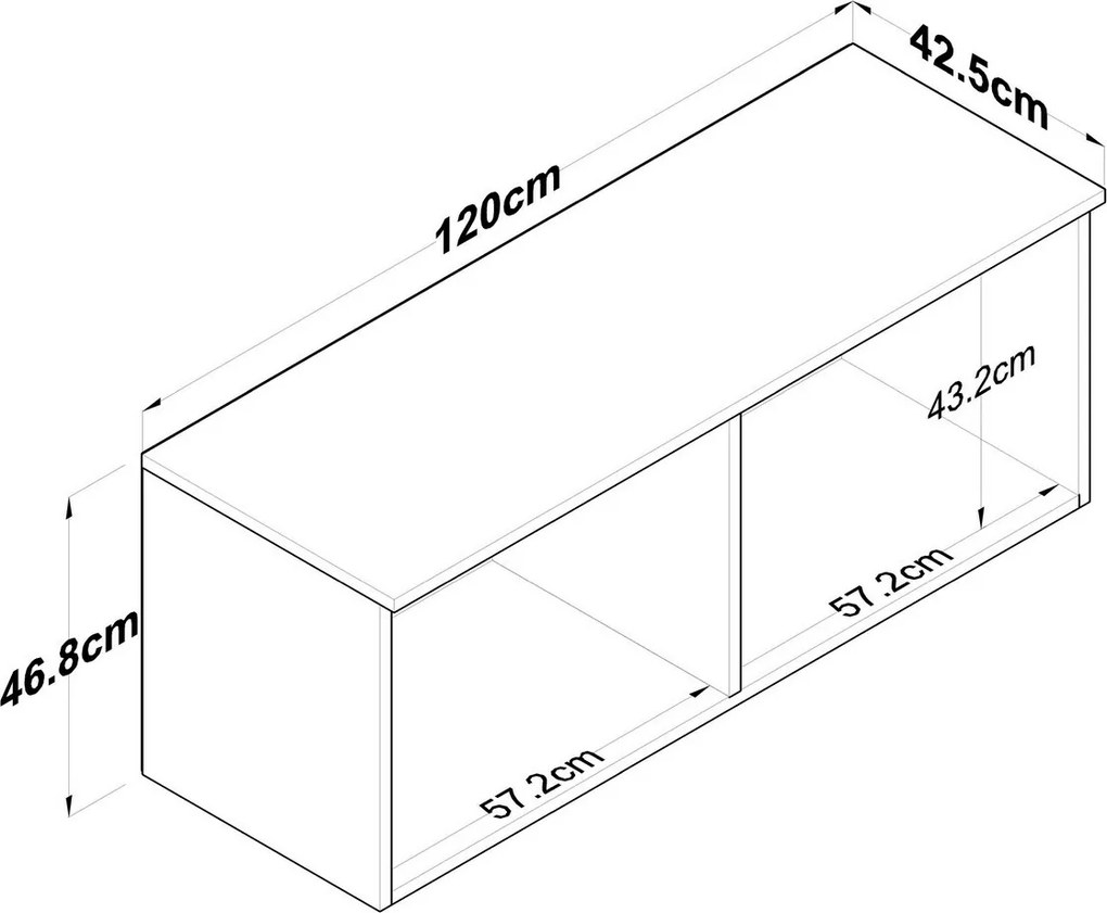 Szafka ścienna Bany Walnut and White