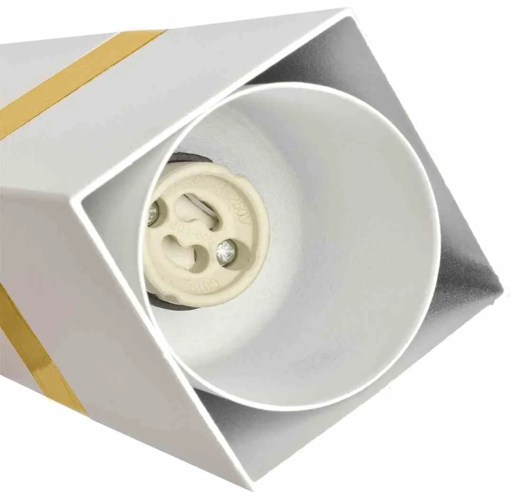 Lampa wisząca, biała, złota, potrójna, VIDAR WHITE/GOLD 3xGU10