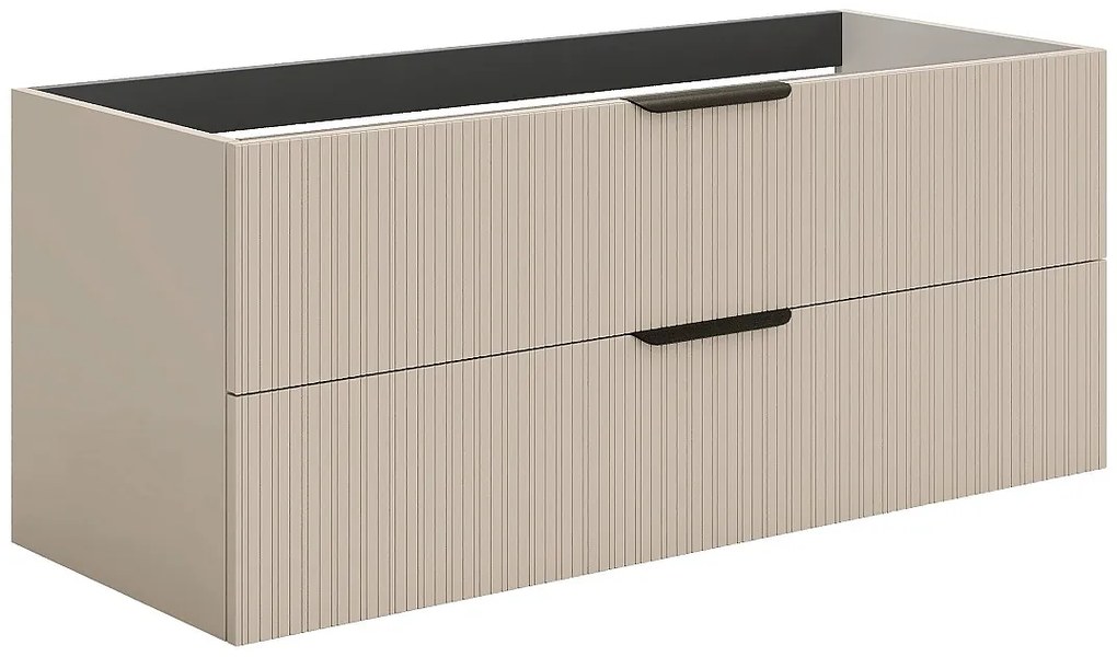 Szafka łazienkowa wisząca prążkowana - Kolor beżowy - 120 cm - DALIKO