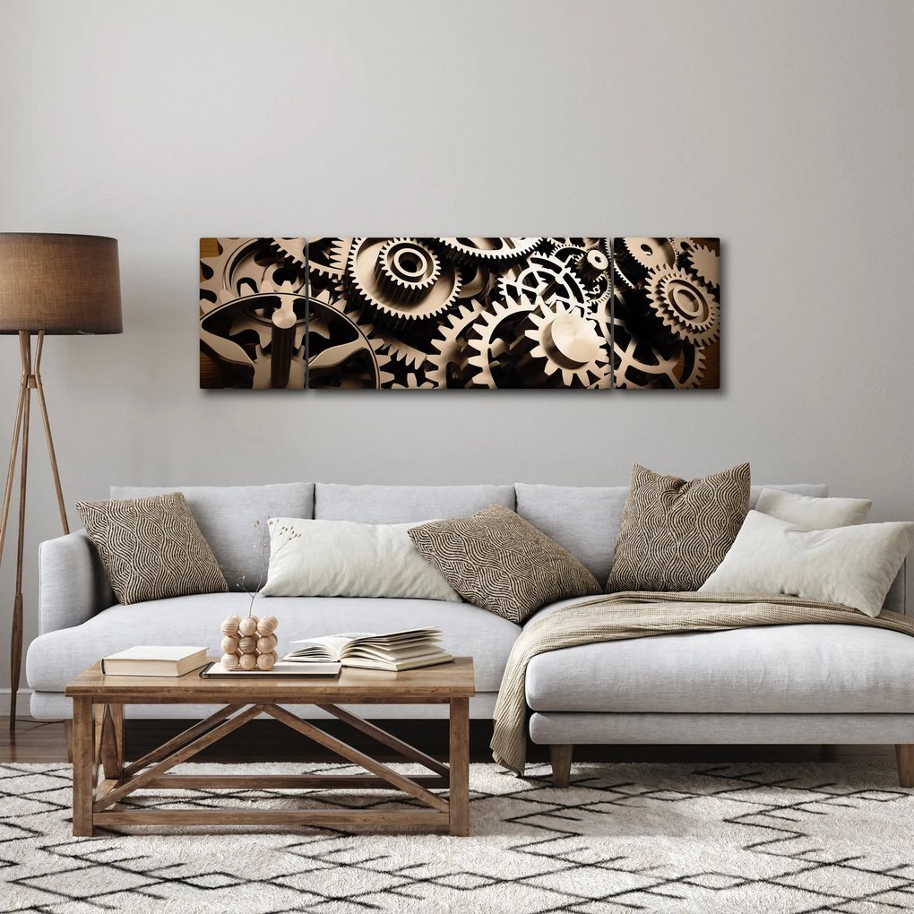 Obraz - Części zegara (170x50 cm)