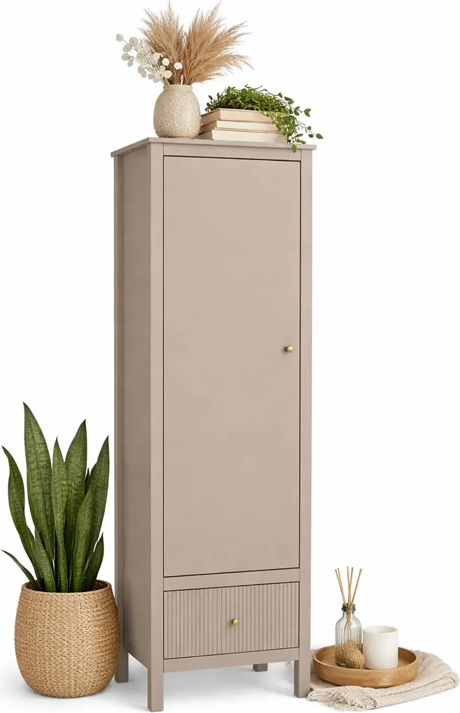 Nowoczesny regał zamykany w kolorze taupe L3-B11