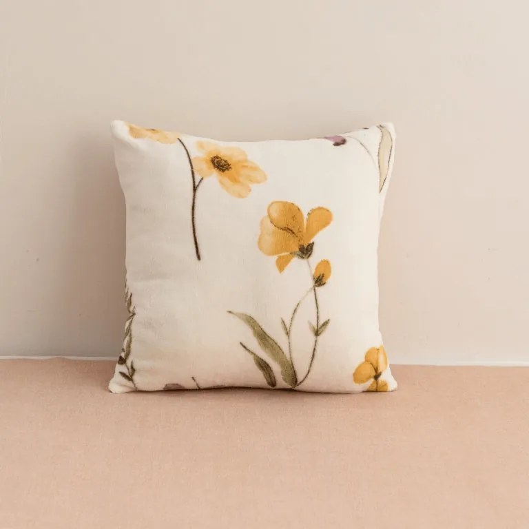 Dwustronna poszewka na poduszkę DUO SENSE WILDELLA 45x45 cm mikroplusz/flanela, kremowy