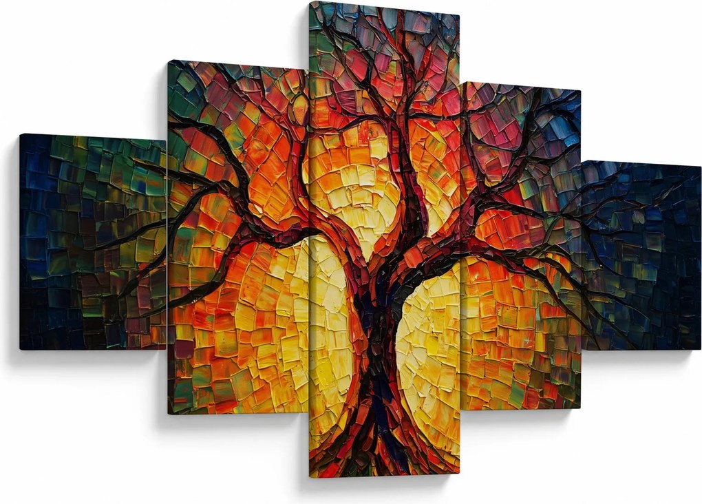 Obraz - Drzewo życia w mozaice (125x70 cm)