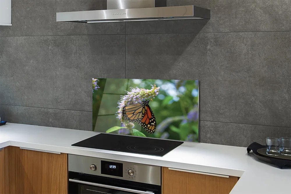 Panel Szklany Wiosenny Motyl na Kwiecie