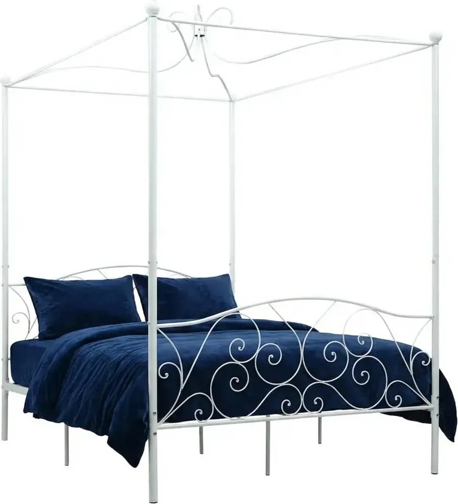 Białe metalowe łóżko rustykalne 140x200 cm G2-R94