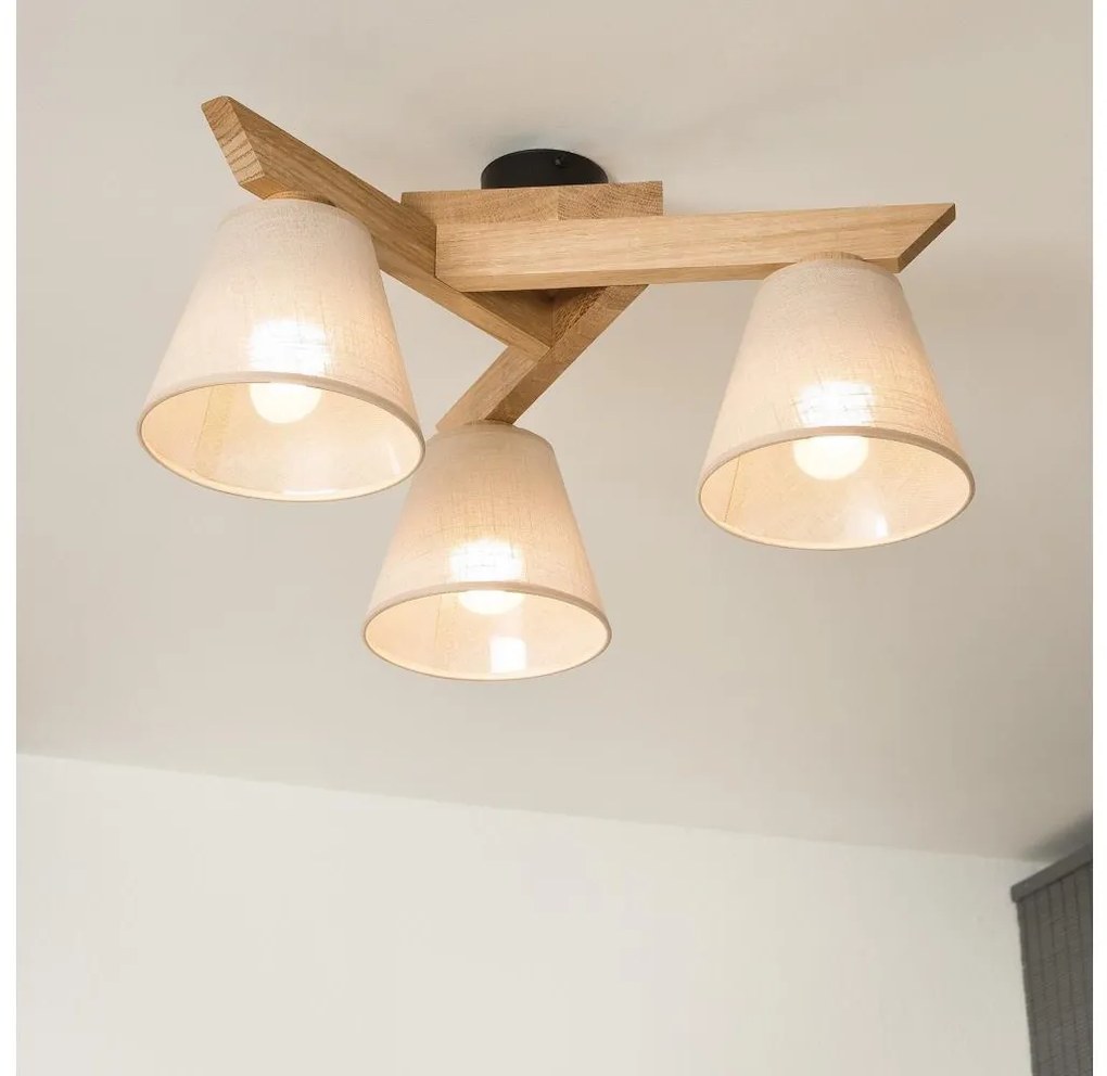 żyrandol natynkowy ANTONIO 3xE14/40W/230V dąb