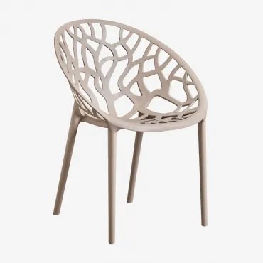 Zestaw 4 Sztaplowanych Krzeseł Ogrodowych Z Polipropylenu Ores Moka Brown - Sklum