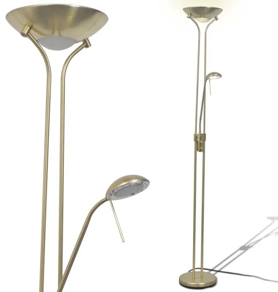 Złota lampa podłogowa LED dwupunktowa - 5X EX05 M5-R87