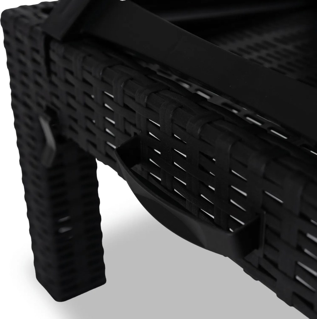 Fotel Ogrodowy Leżak ARIZONA Technorattan Czarny