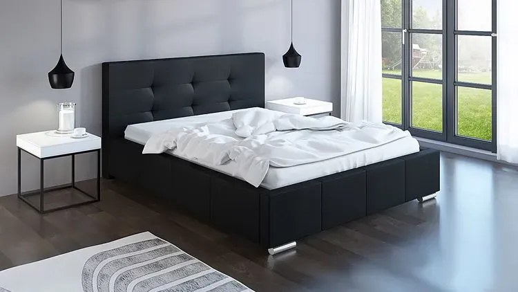 Tapicerowane łóżko dwuosobowe 200x200 Ringe 3X - 36 kolorów