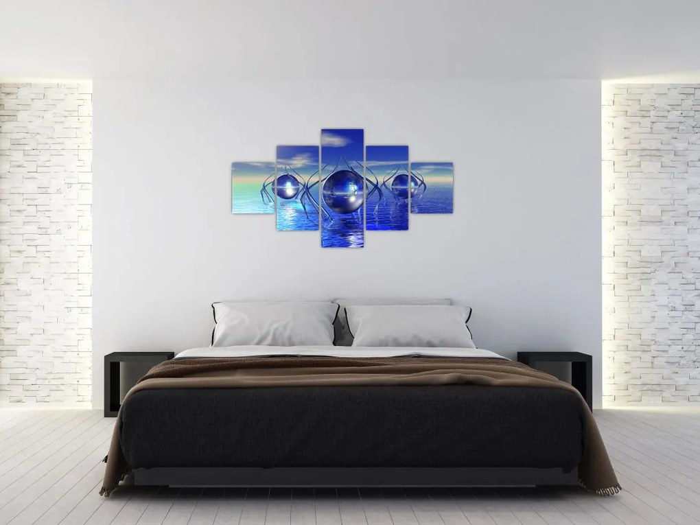 Obraz abstrakcji - woda (125x70 cm)