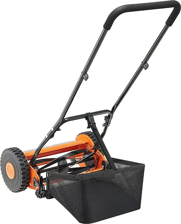 Kosiarka Ręczna SucceBuy, Szerokość Cięcia 35cm, 5 Noży ze Stali, Regulowana Wysokość Cięcia 1.5 do 4.5 cm, Wyposażona w Pojemnik na Trawę