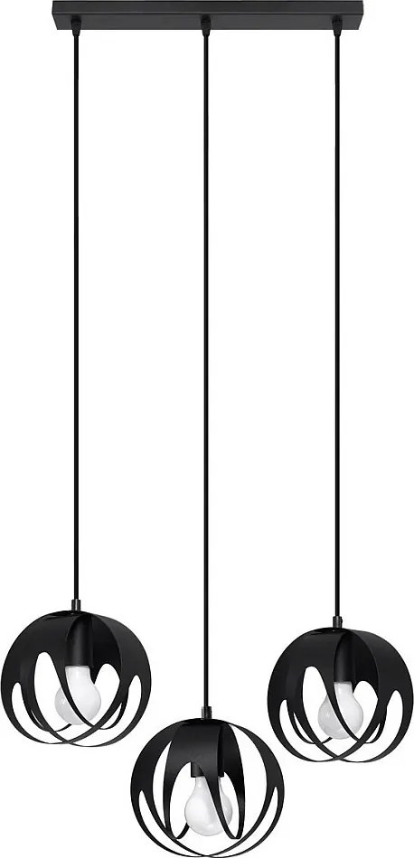 Lampa wisząca TULOS 3L czarna