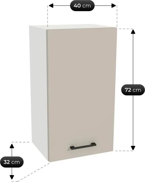 Zestaw Mebli Kuchennych MODERN 260 cm Kaszmir/Biały Nowoczesny