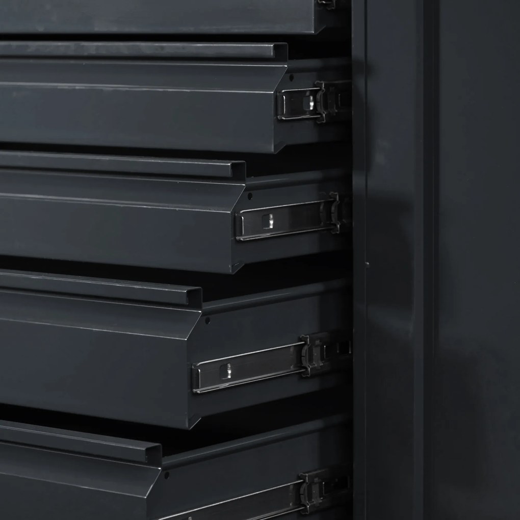 Szafa warsztatowa DAREK, 920 x 1850 x 500 mm, antracytowa