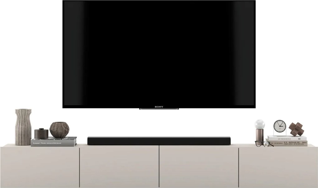 Podwójna szafka RTV Enjoy 240 cm, wisząco stojąca, kaszmir mat