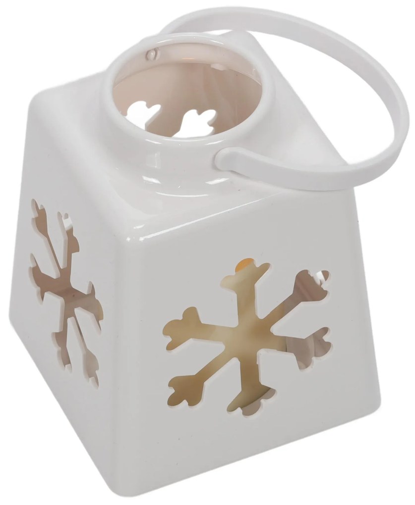 Świąteczny lampion ze świecą LED, 14 cm