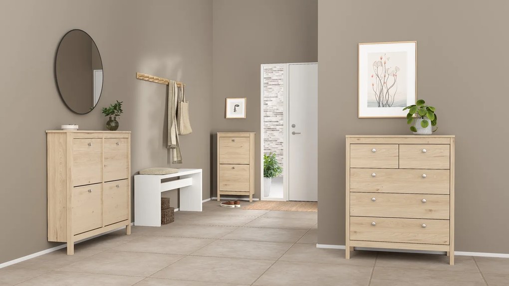 Nowoczesna komoda pokojowa z szufladami Madrid 3+2, jackson hickory