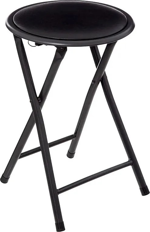 Składany Stołek Czarny "Basic" 44cm - Trendy Design