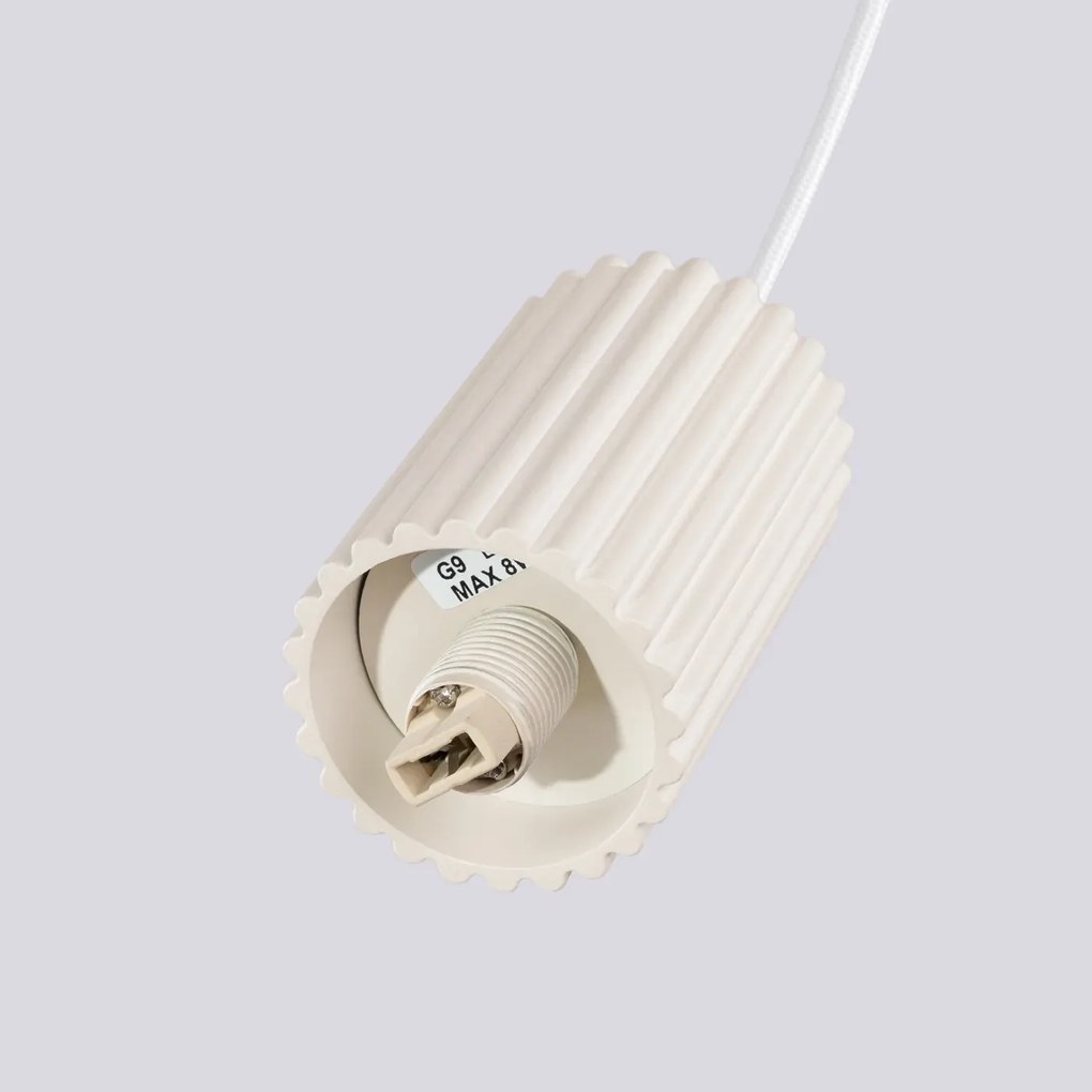 Lampa wisząca HALO 1 beżowa ryflowana  SOLLUX  LIGHTING