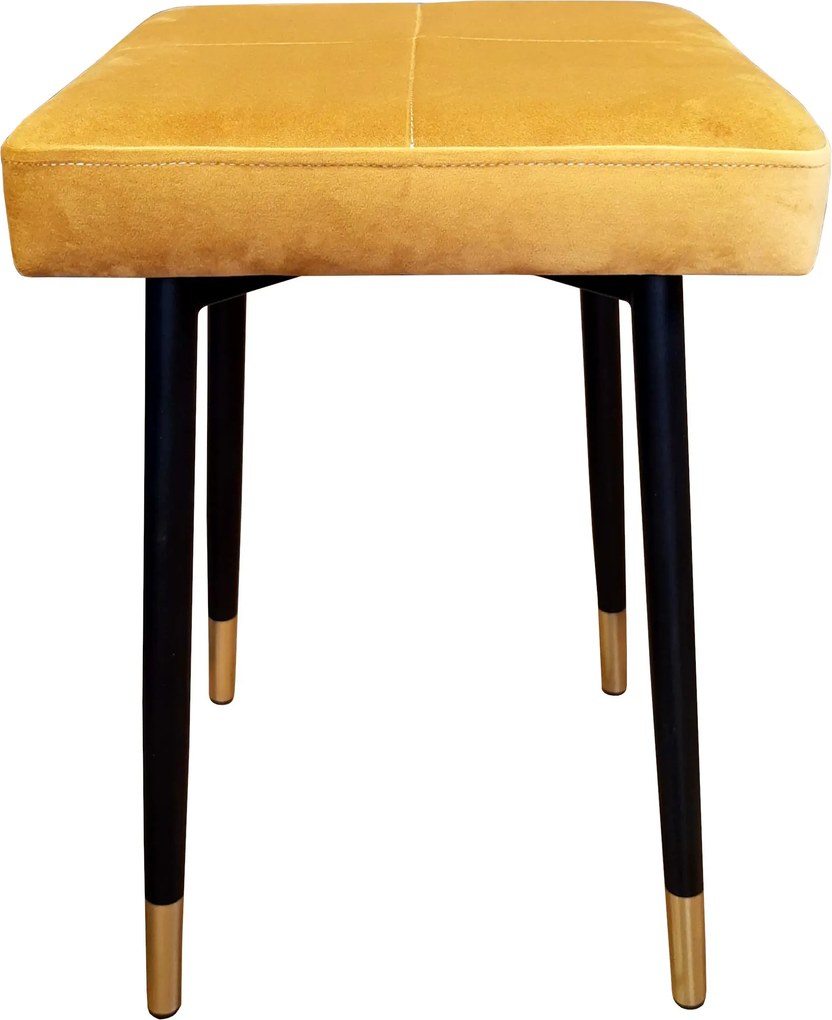 Taboret MAX tkanina Welur stelaż metalowy STOŁEK LOFT : Kolor nogi - Czano-złota stożek, Kolor tkaniny - VELVET - MG15, Typ tkaniny - Velvet