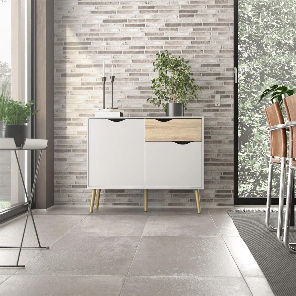 Biała komoda OSLO 75387 z 1 szufladą
