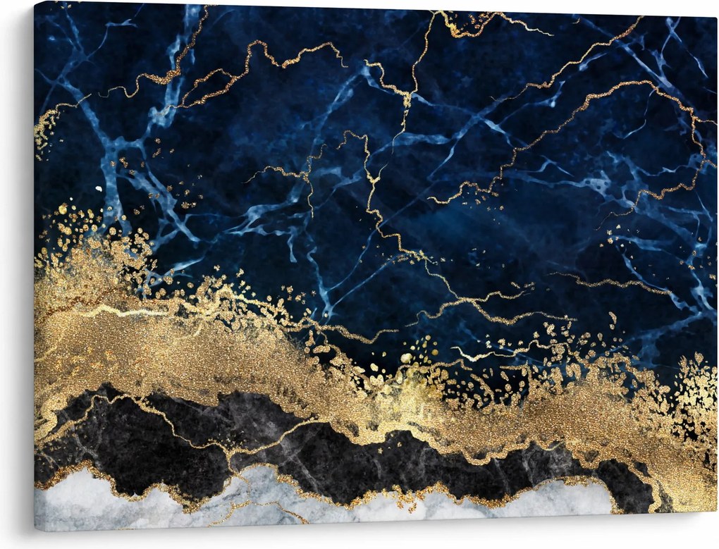 Obraz - Ciemnoniebieski marmur (70x50 cm)