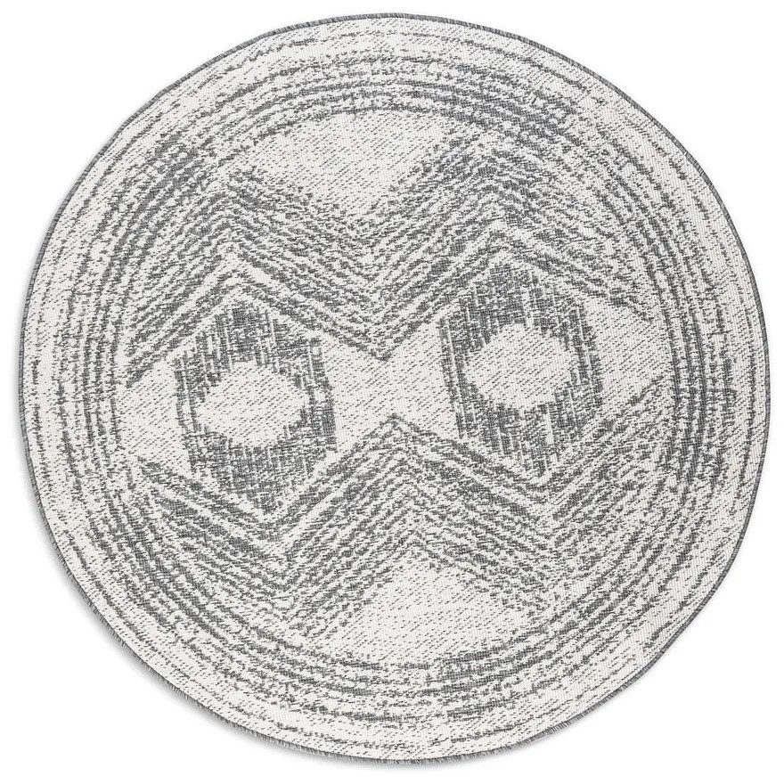 Szaro-kremowy okrągły dywan odpowiedni na zewnątrz ø 100 cm Gemini – Elle Decoration