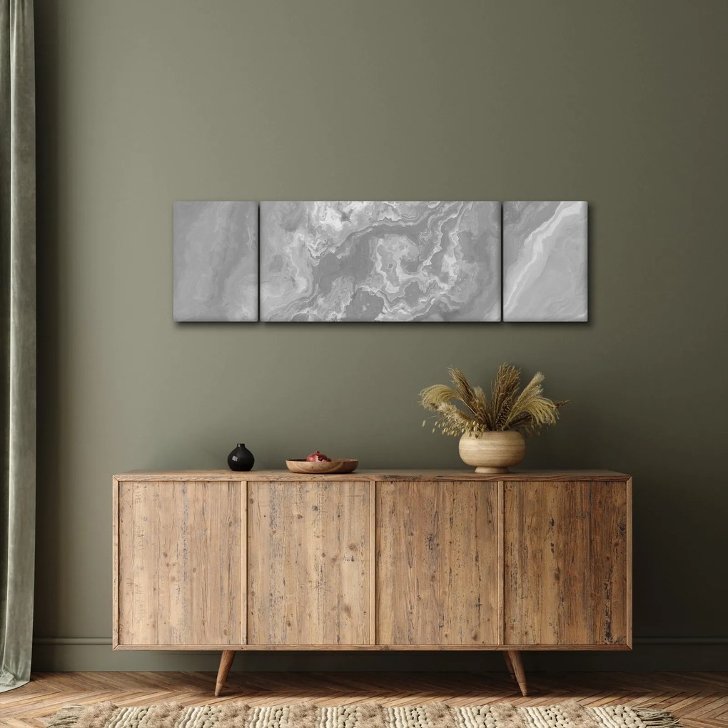 Obraz - Marmur w czerni i bieli (170x50 cm)