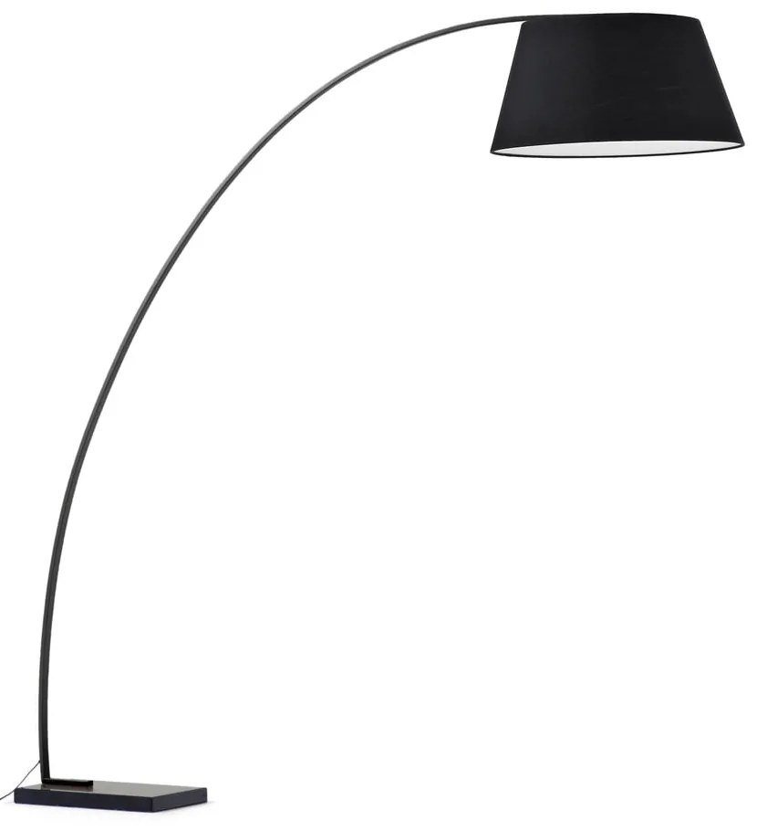 Czarna lampa stojąca z tekstylnym kloszem (wysokość 210 cm) Juhe – Kave Home
