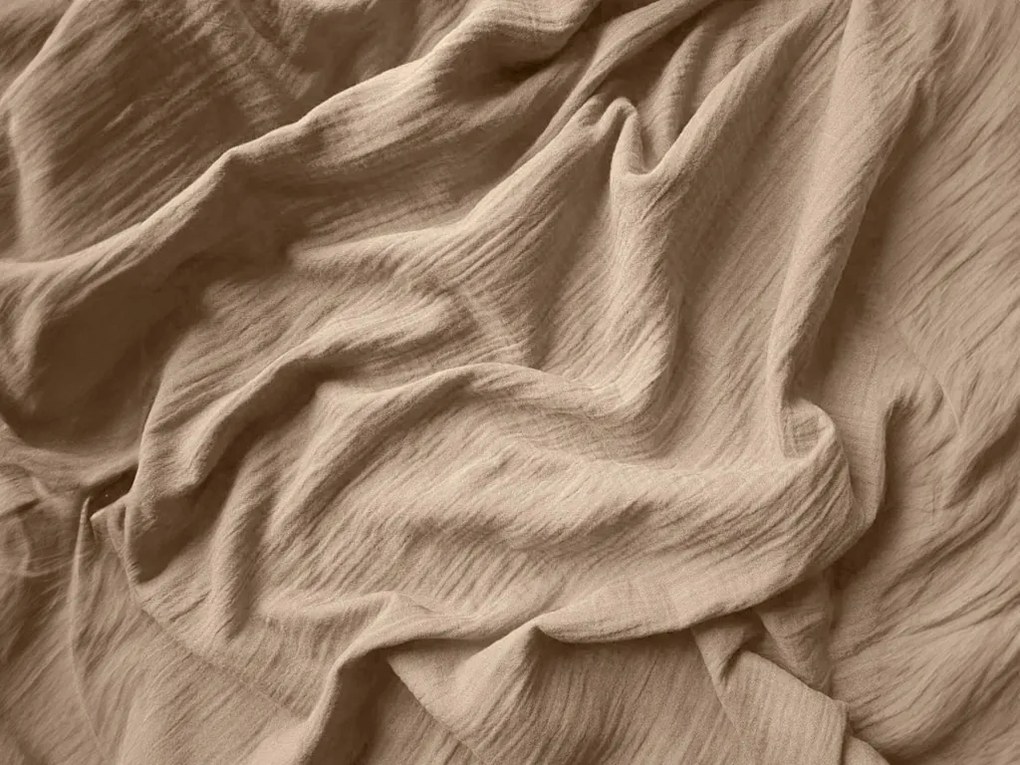 PrzytulneMieszkanie.pl PrzytulneMieszkanie.pl Pościel muślinowa PURELY jasnobrązowa Rozmiar pościeli: 80 x 80 cm | 135 x 200 cm