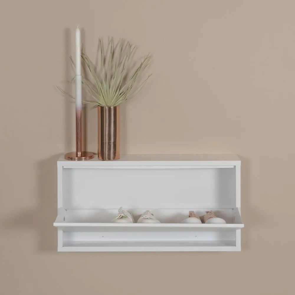 Biała metalowa uchylna szafka na buty 75x37,5x12,5 cm Billy – Spinder Design