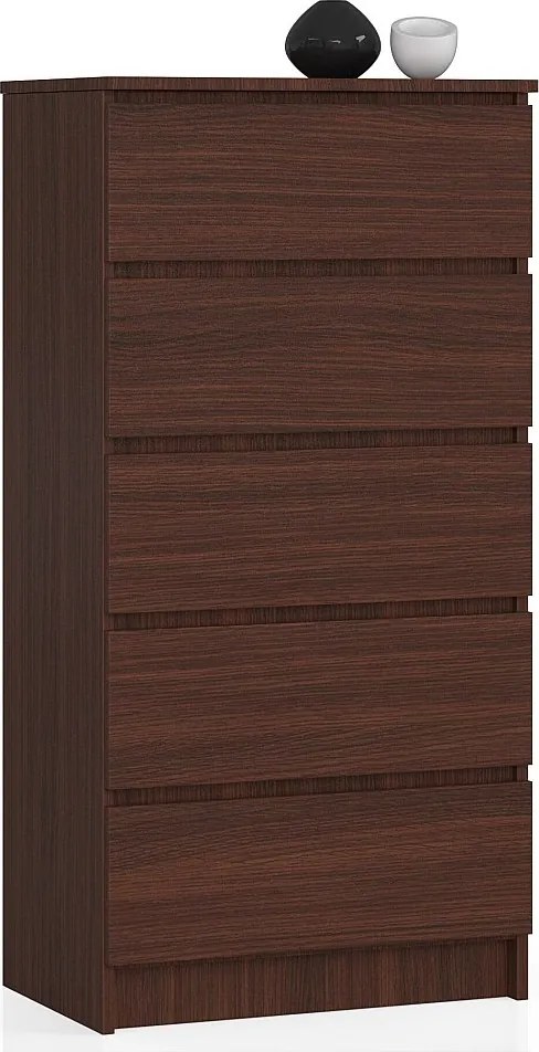 Komoda AKORD K60 Wenge 60 cm 5 szuflad kolor Wenge mat 60x40x121 cm