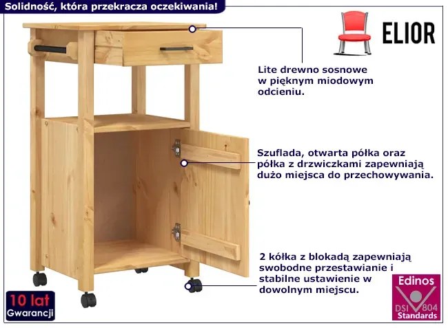 Drewniana mobilna szafka kuchenna - Vienne 6X