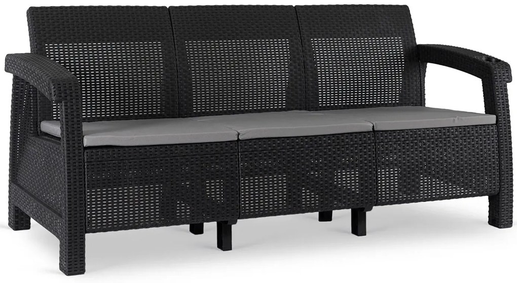 Czarna nowoczesna sofa ogrodowa K8-S19