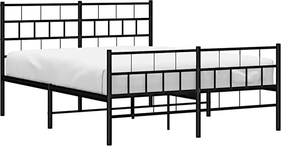 Czarne dwuosobowe metalowe łóżko 120x200 S5-E40