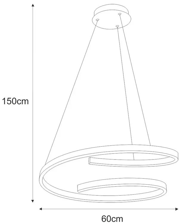 Biała lampa wisząca LED w kształcie spirali - A496-Zaxa