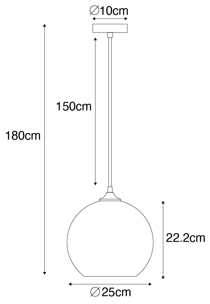 Inteligentna lampa wisząca czarna z przydymionym szkłem, w tym Wifi A60 - Wallace ArtDeco Oswietlenie wewnetrzne